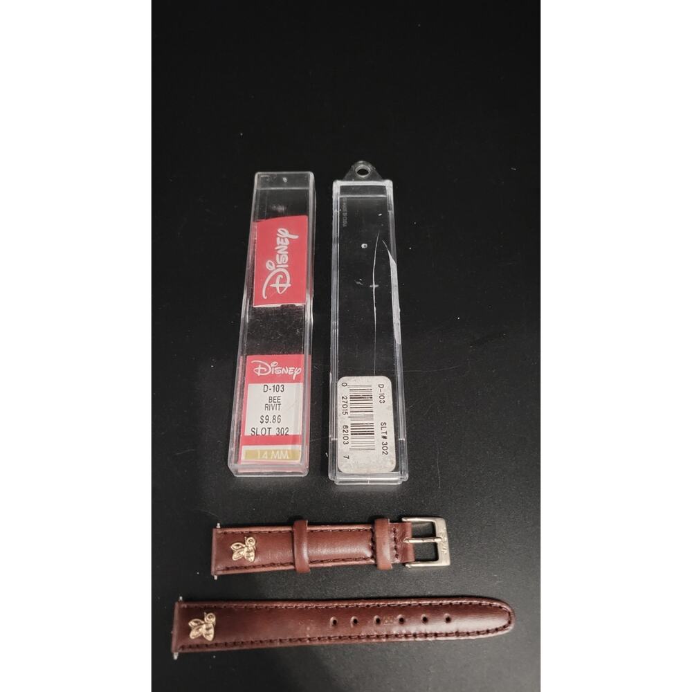 Disney Winnie the Pooh Bee Watch Band 14mm Brown Leather Strap Replacement